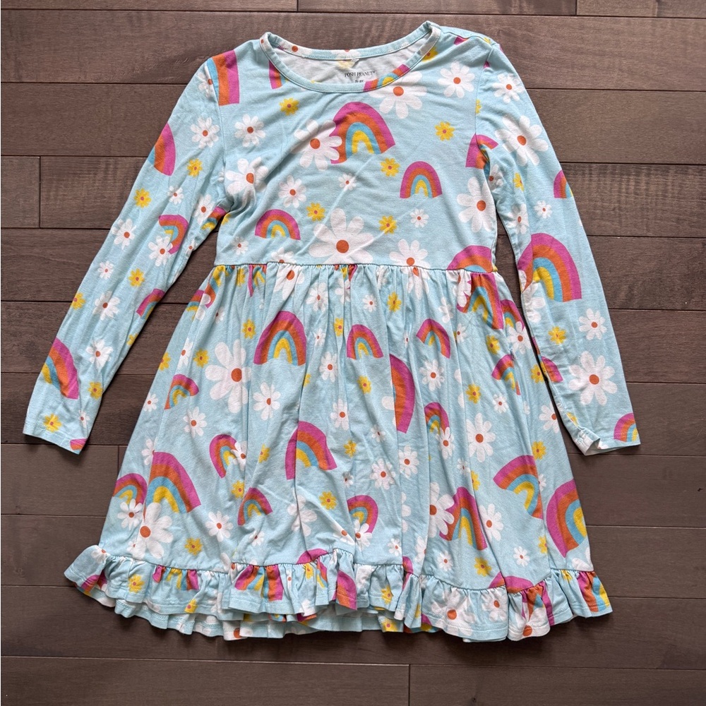 Posh Peanut Blue Rainbow and Floral Dress
